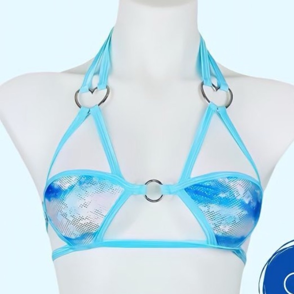 Sparkly blue rave top